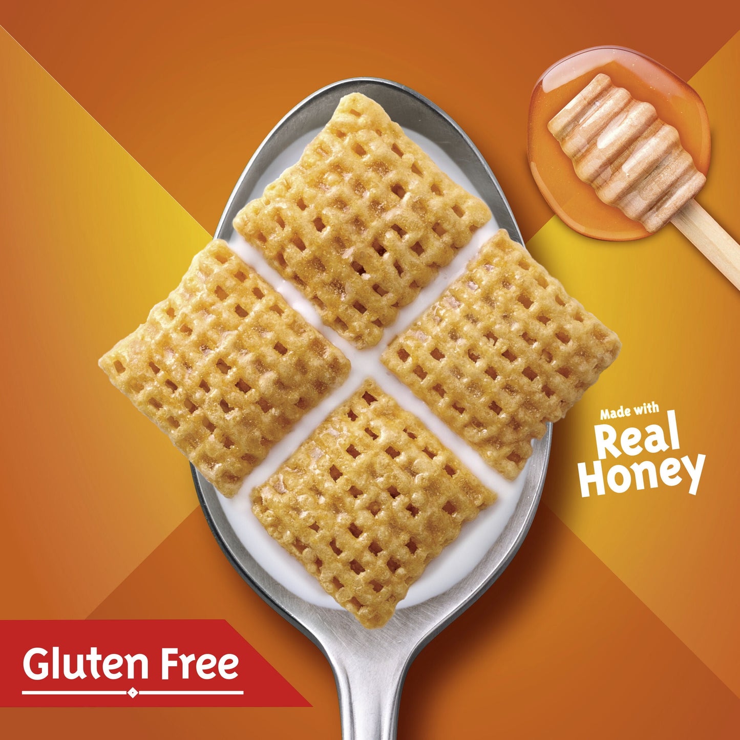 Honey Nut Chex Gluten Free Breakfast Cereal, Made with Whole Grain, Family Size, 19.6 OZ