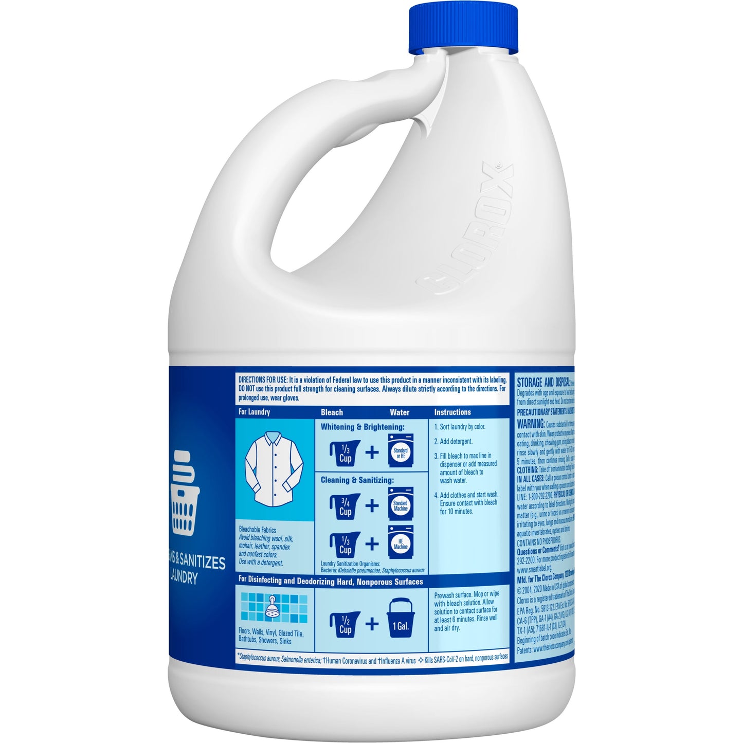 Clorox Splash-Less Liquid Bleach Cleaner, Regular Scent, 117 fl oz