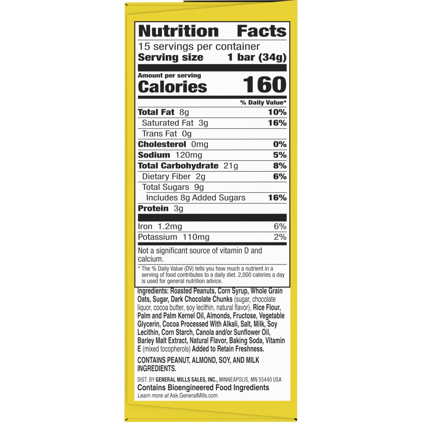 Nature Valley Sweet and Salty Nut Bars, Dark Chocolate Peanut Almond, 15 Bars, 18 OZ