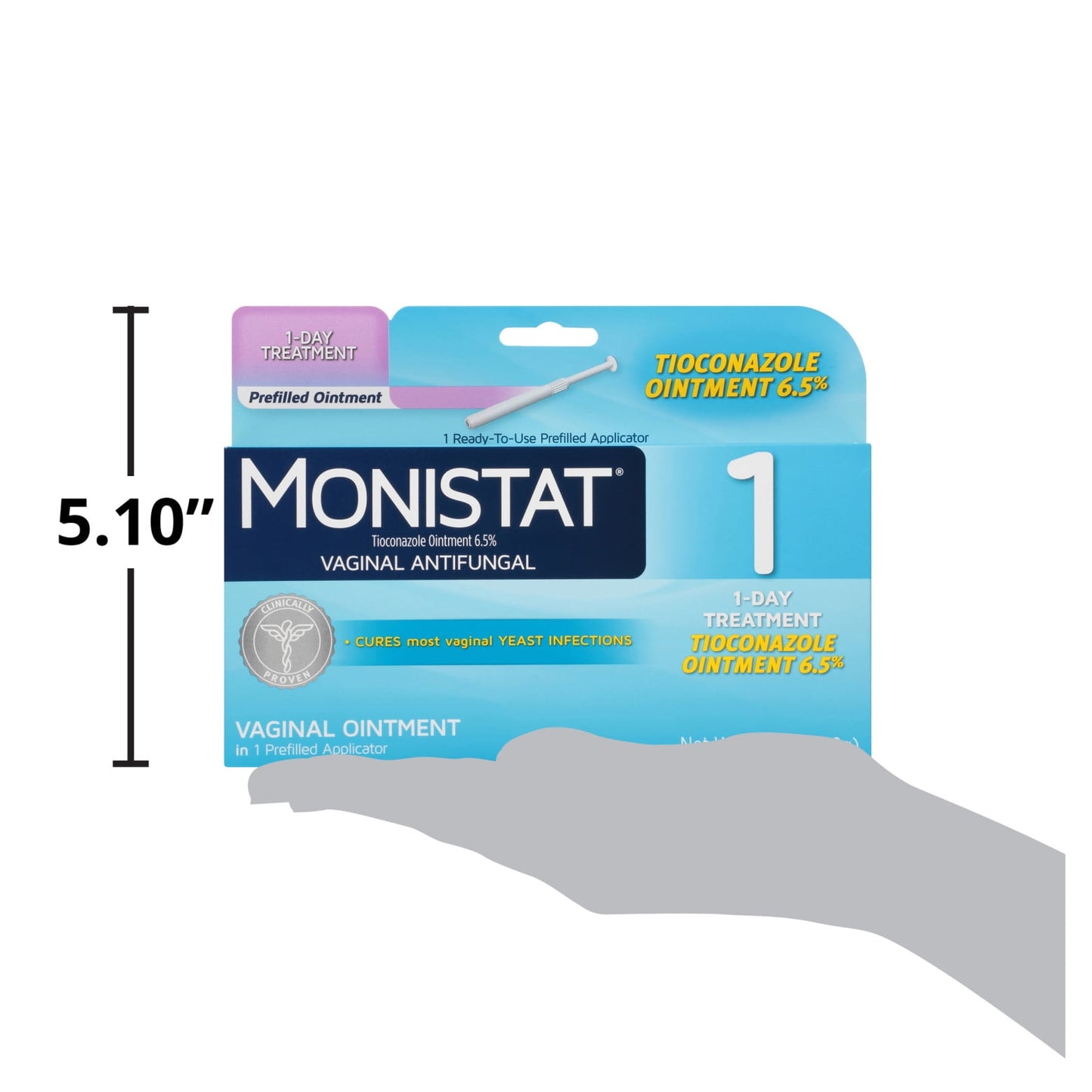 Monistat 1 Day Yeast Infection Treatment for Women, 1 Tioconazole Ointment Applicator