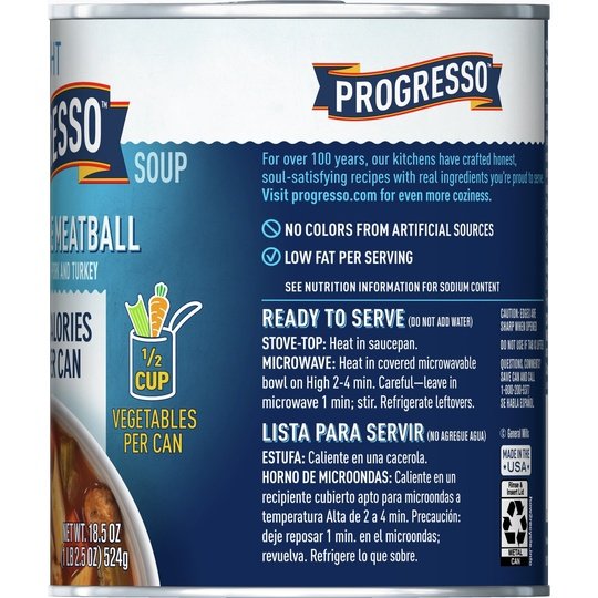 Progresso Light, Italian-Style Meatball Canned Soup, 18.5 oz.