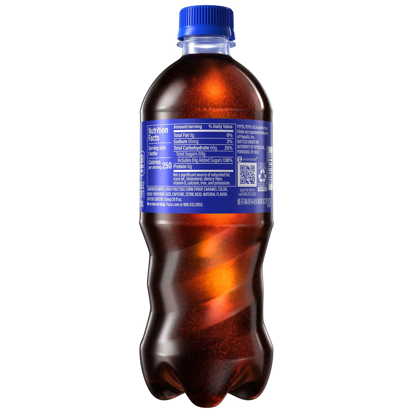 Pepsi Cola, 20oz, Bottle, Allergens Free, Soft Drink