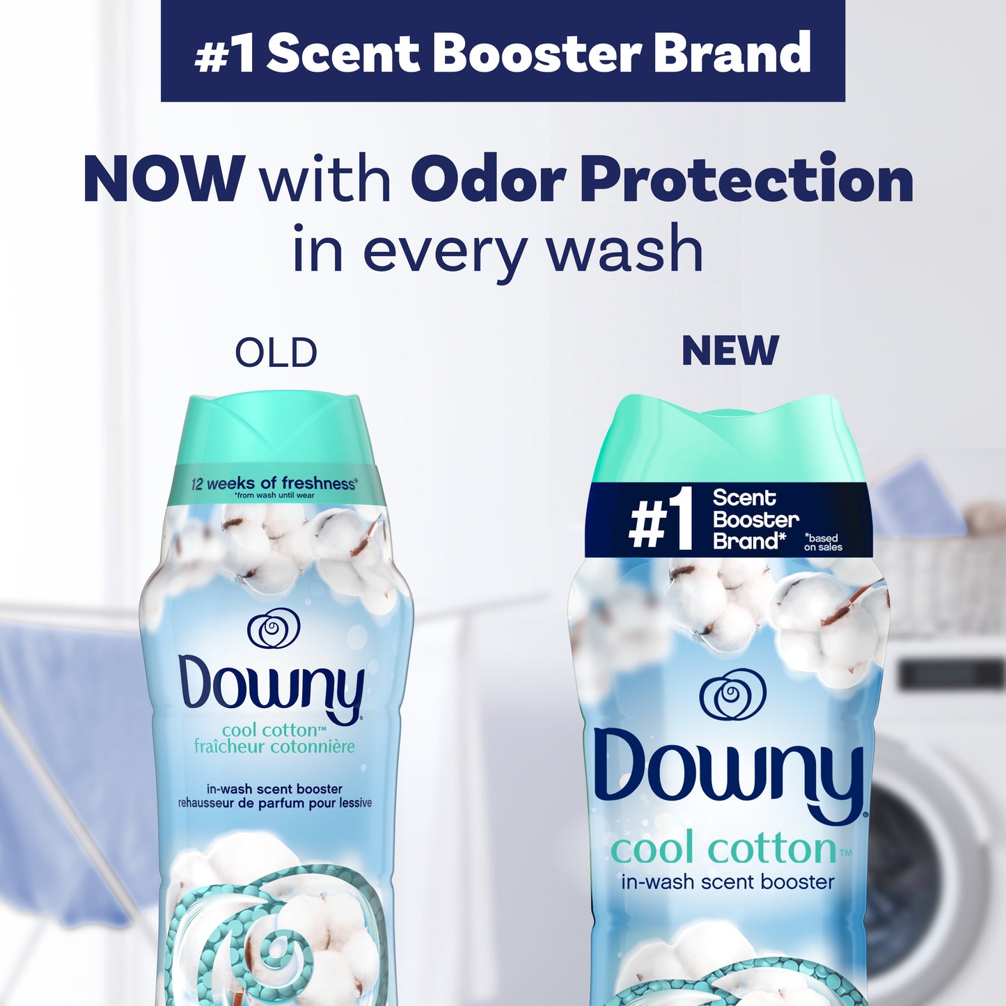 Downy In-Wash Laundry Scent Booster Beads, Cool Cotton, 24 oz