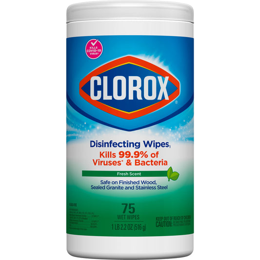 Clorox Bleach-Free Disinfecting and Cleaning Wipes, Fresh Scent, 75 Count