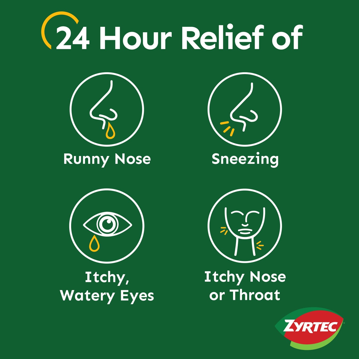 Zyrtec 24 Hour Allergy Relief Tablets with 10 mg Cetirizine HCl, 30 Ct