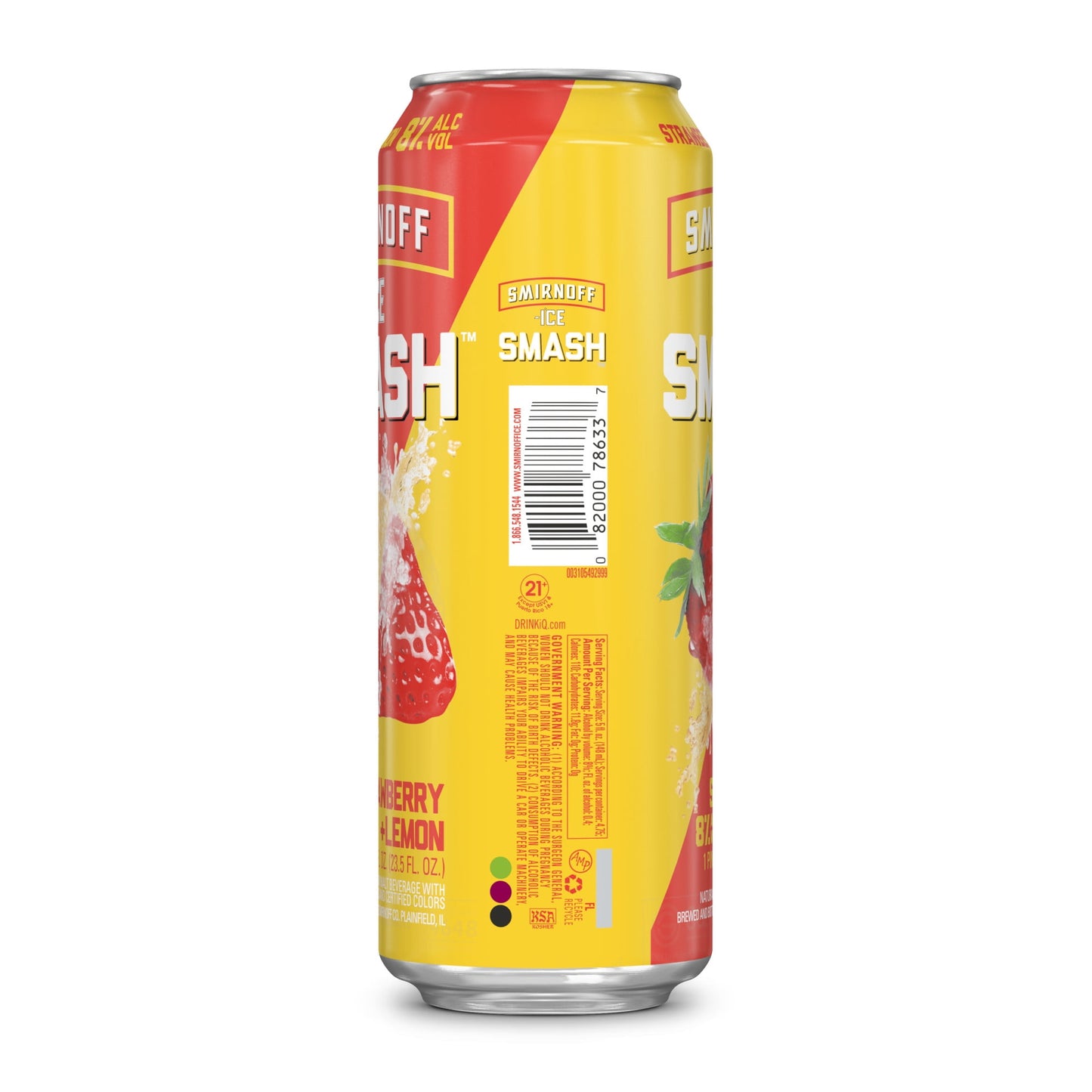 Smirnoff Ice Smash Strawberry and Lemon, 23.5oz Single Can, 8% ABV