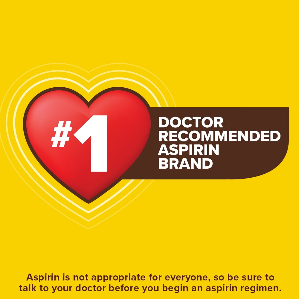 Bayer Chewable Aspirin Regimen Low Dose Pain Reliever Tablets, 81mg, Orange, 108 Count