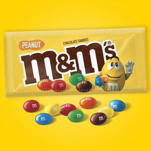 M&M's Peanut Milk Chocolate Candy, Full Size - 1.74 oz Pouch