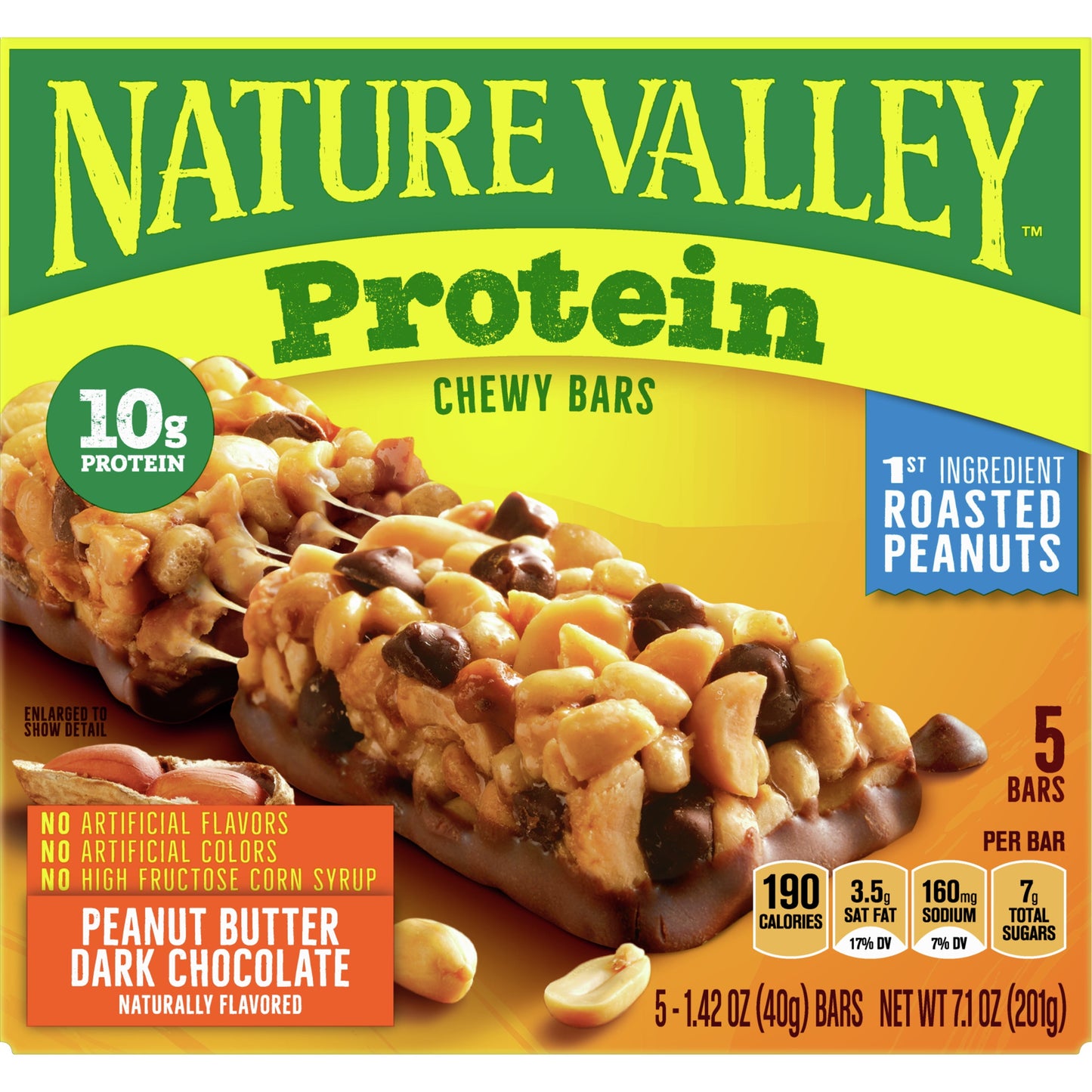 Nature Valley Protein Granola Bars, Peanut Butter Dark Chocolate, 5 Bars, 7.1 OZ