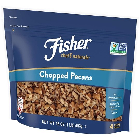 Fisher Chef's Naturals Gluten Free, No Preservatives, Non-GMO Chopped Pecans, 16 oz Bag