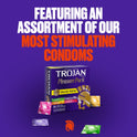 TROJAN Pleasure Pack Assorted Condoms, Lubricated Condoms Value Pack, 36 Count