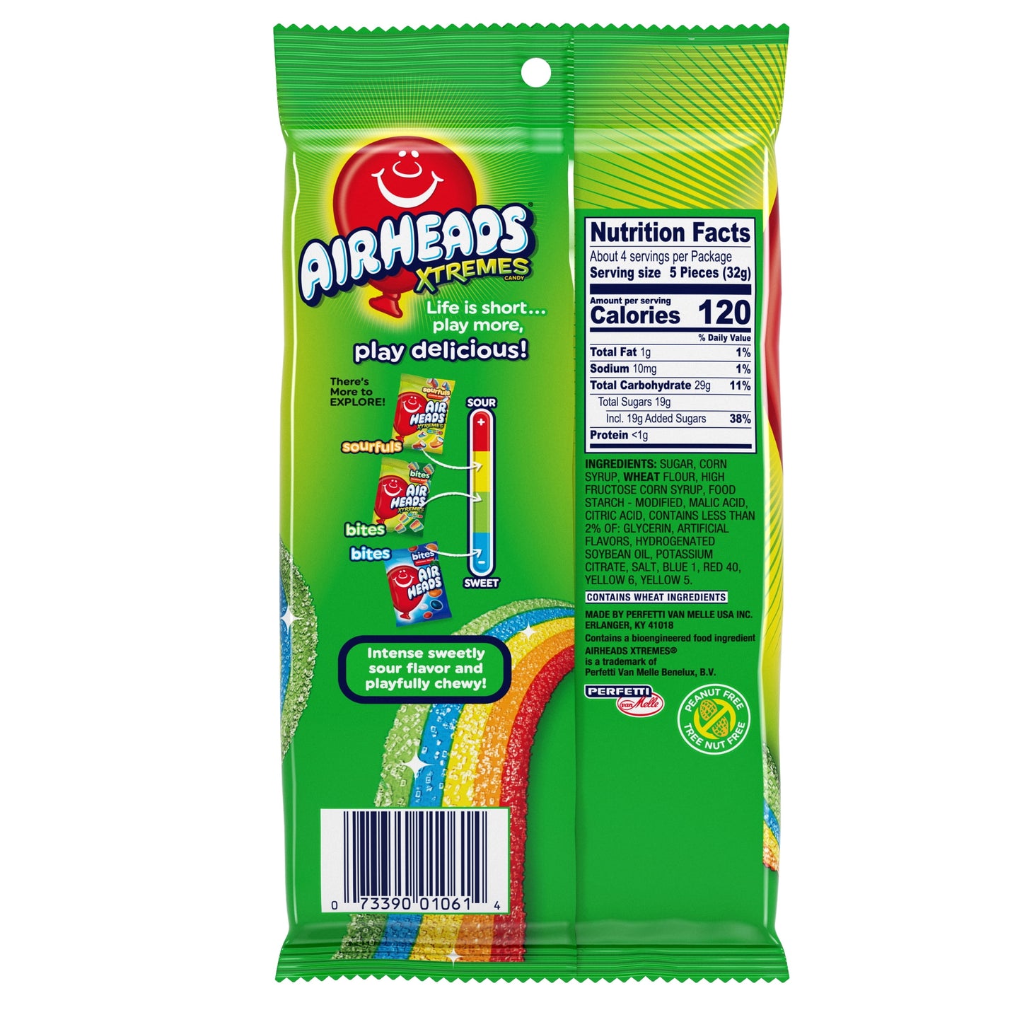 Airheads Xtremes Belts Candy, Rainbow Berry, 4.5 oz