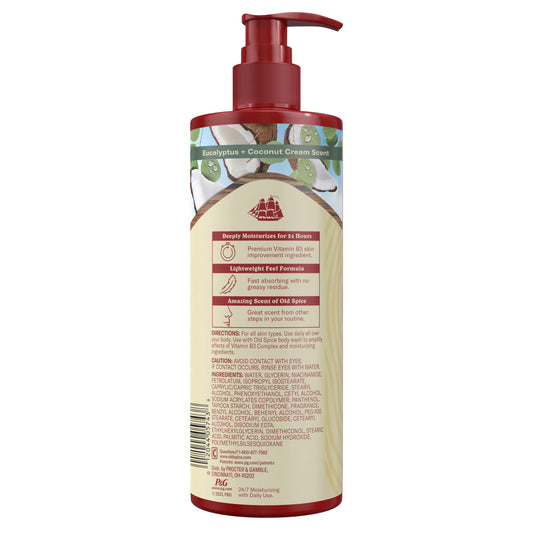 Old Spice Gentleman's Blend Super Hydration Hand & Body Lotion, Eucalyptus & Coconut Cream, 17 fl oz