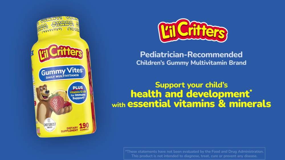 L'il Critters Immune C Kids Gummy Vitamin Supplement, Fruit Flavored, 190 Count