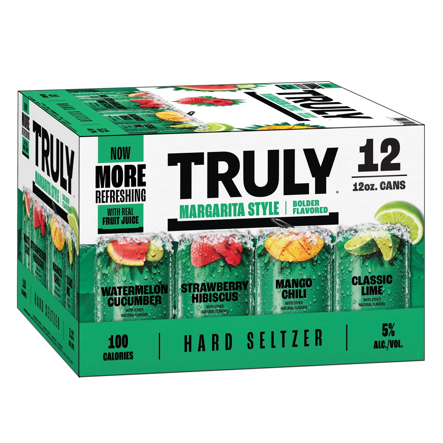 Truly Hard Seltzer Margarita Style Variety Pack, 12 Pack, 12 fl. oz. Cans, 5.3% ABV