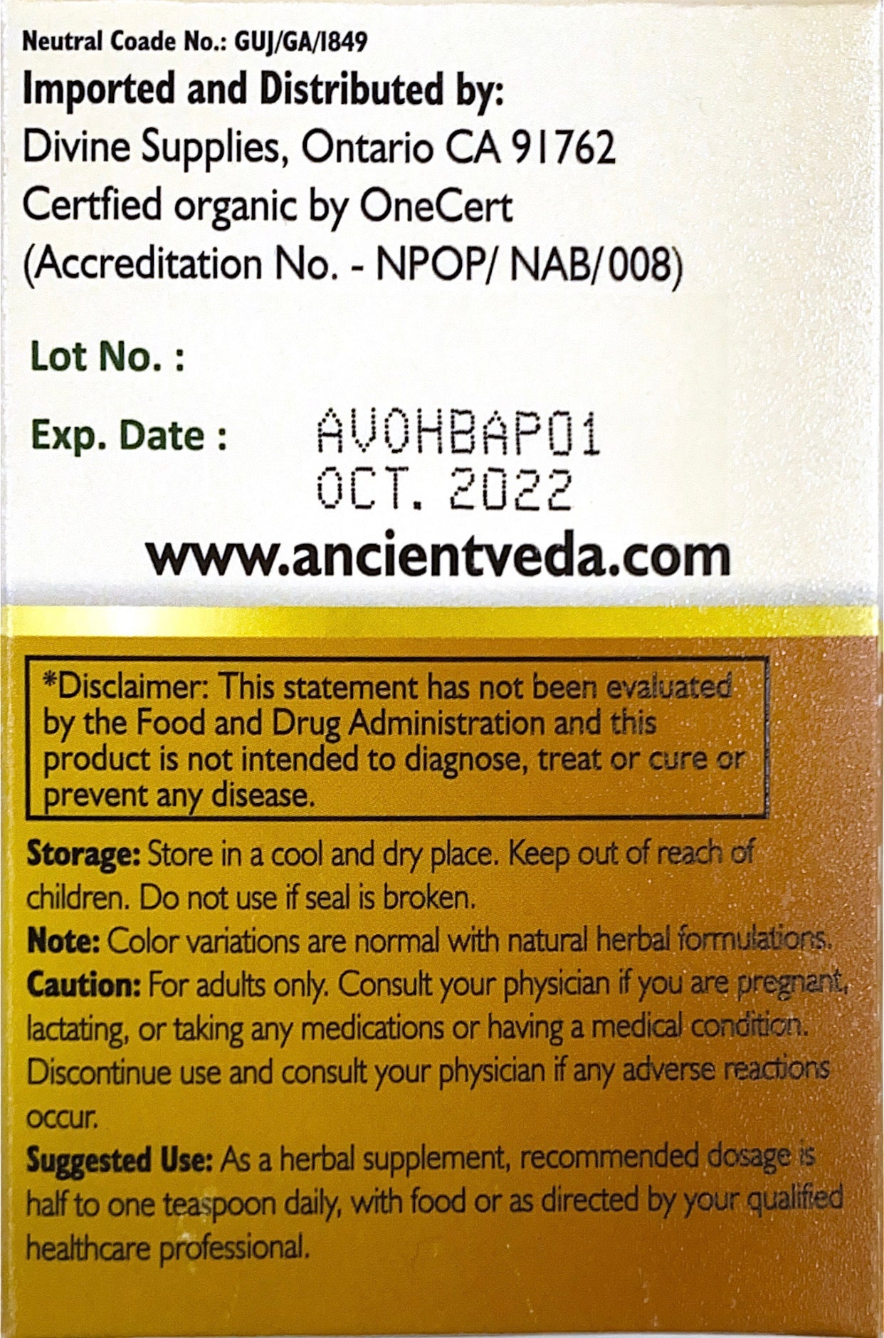 Organic Triphala Powder
