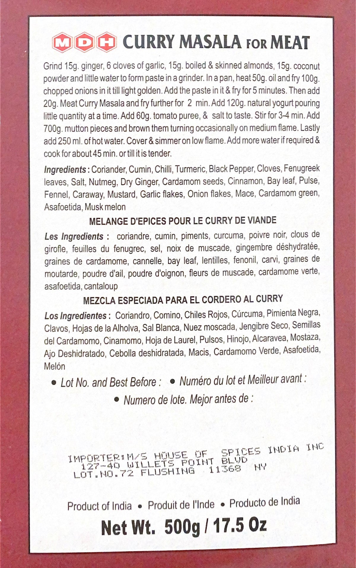 Curry Masala for Meat