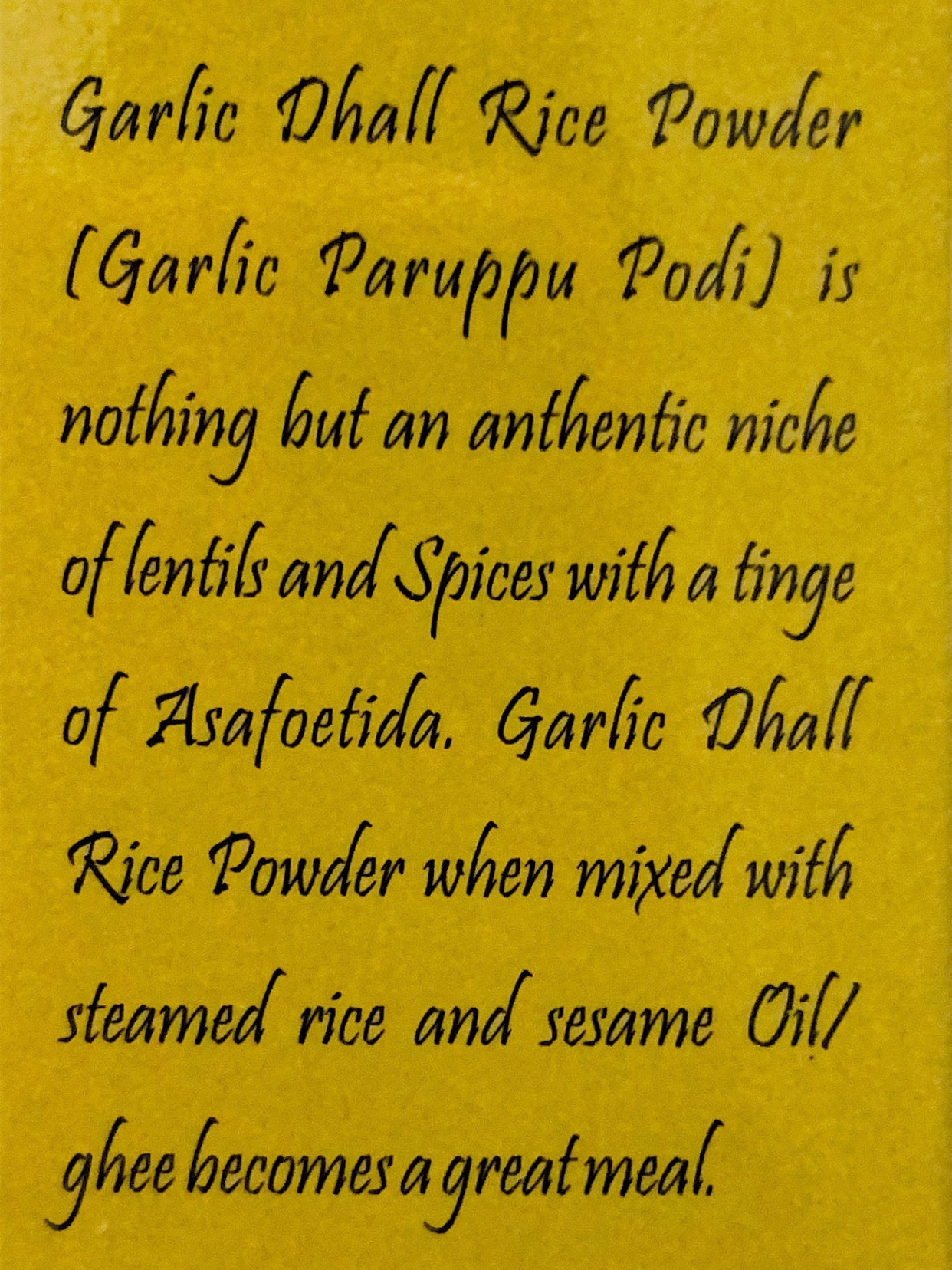 Garlic Dhall Rice Powder
