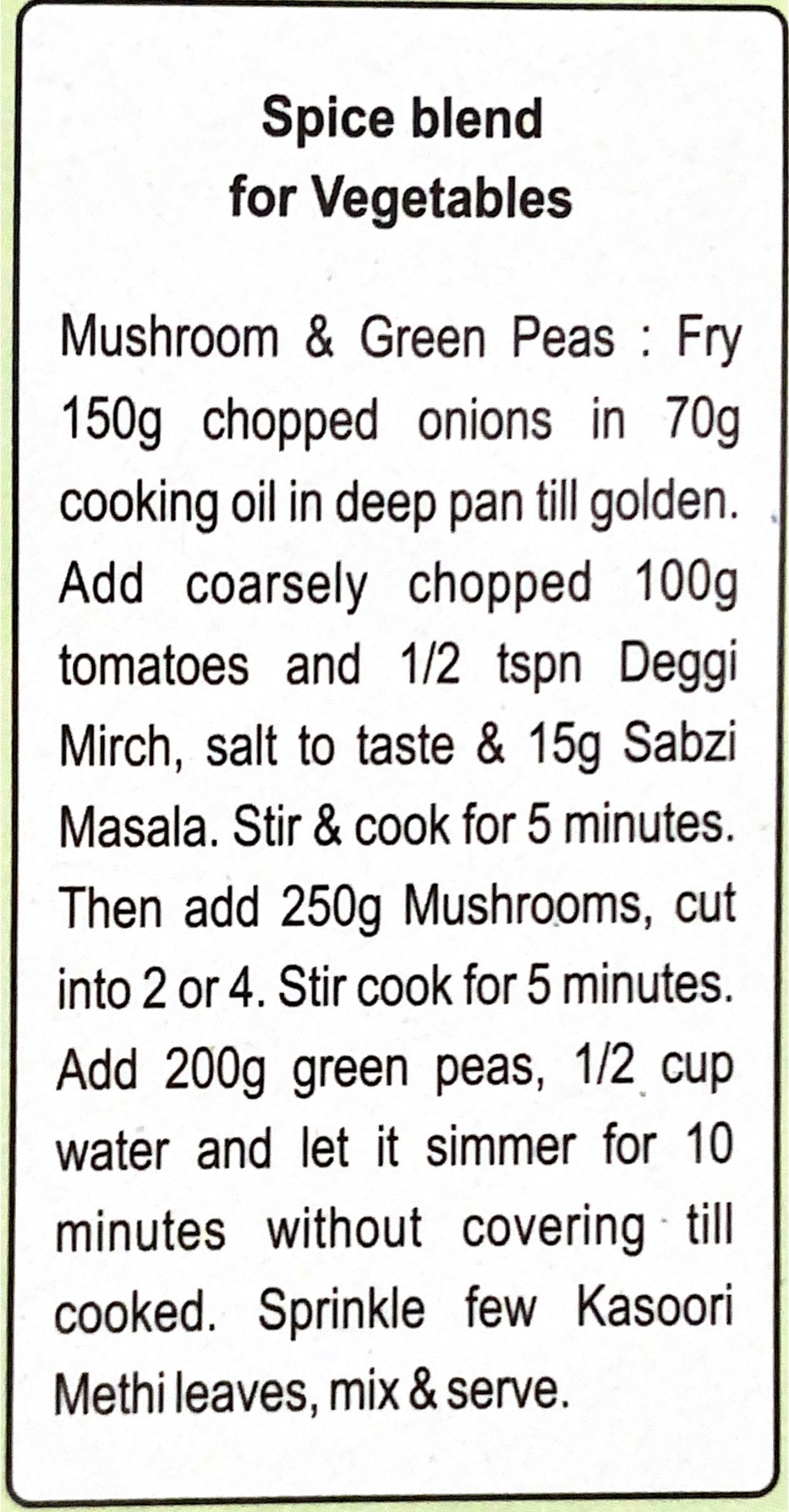 Sabzi Masala