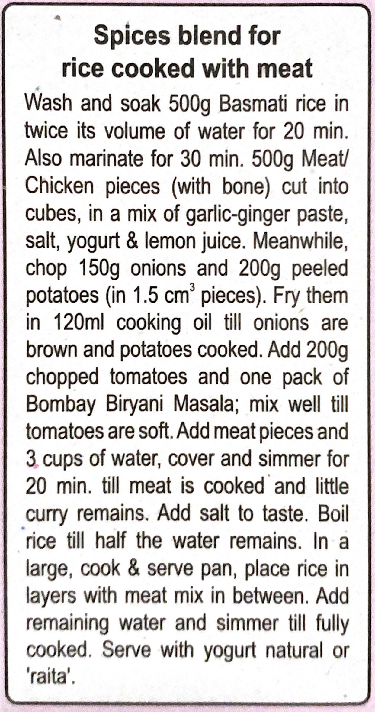Bombay Biryani Masala