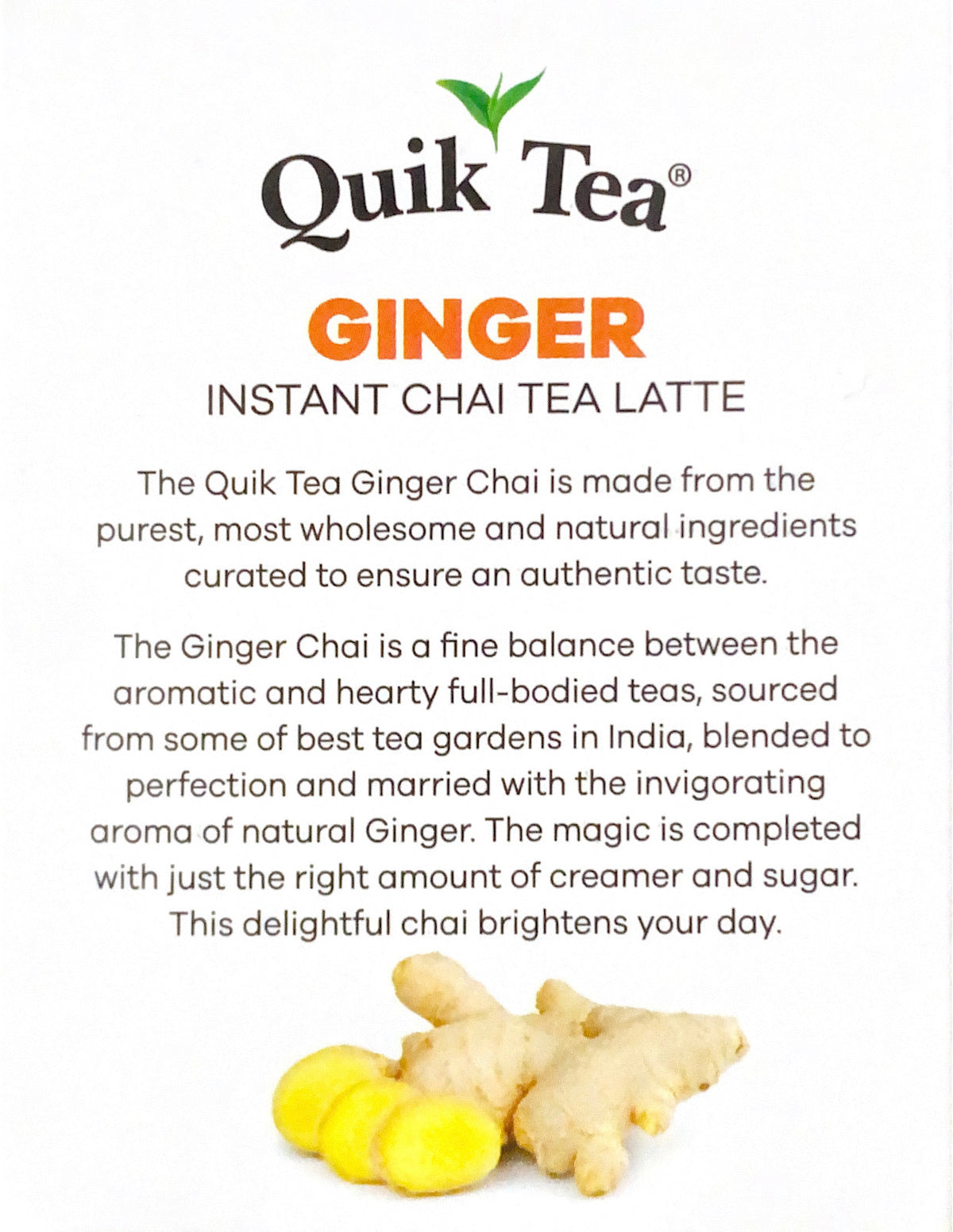 Ginger Instant Chai Tea Latte