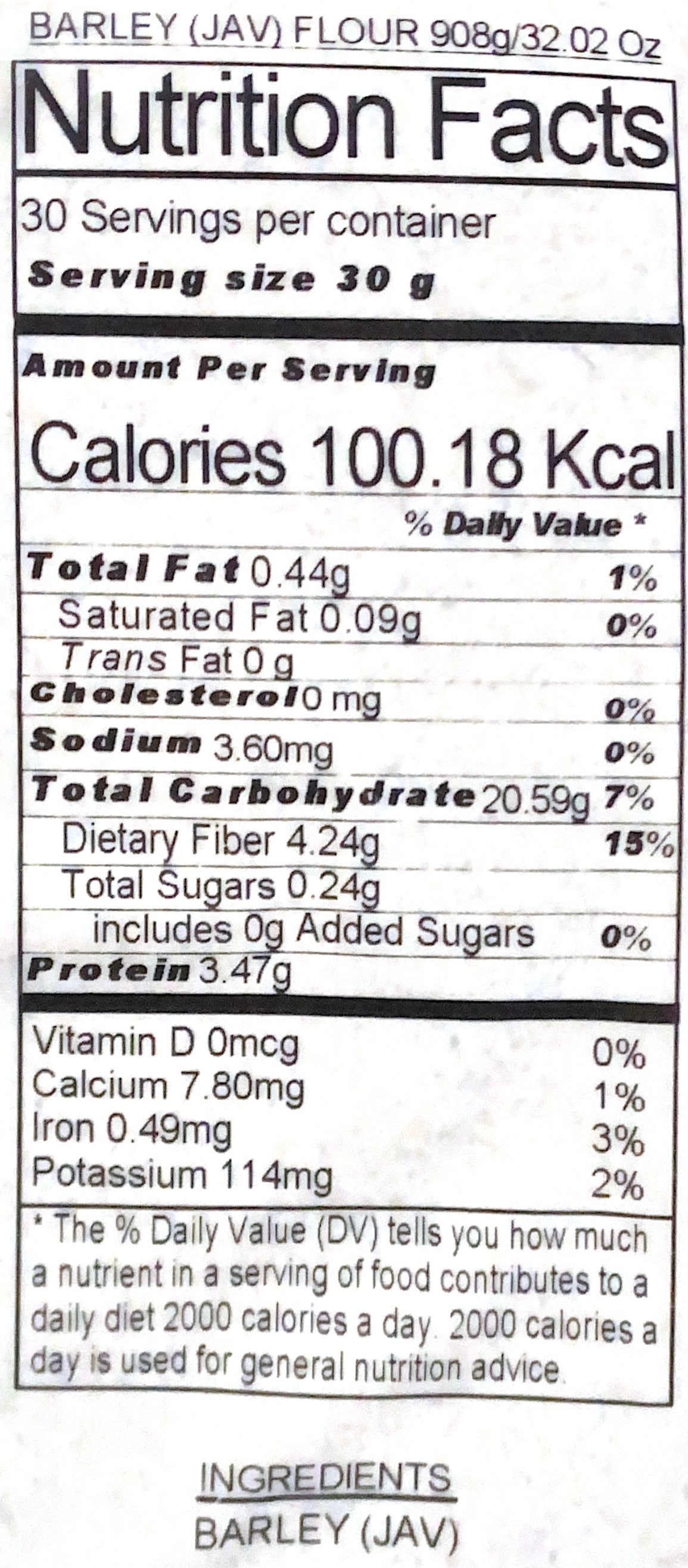 Barley (Jav) Flour