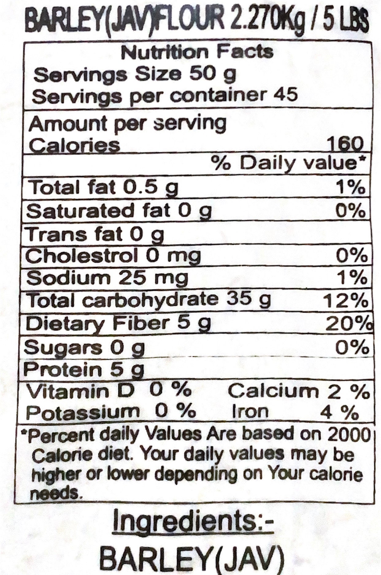 Barley (Jav) Flour