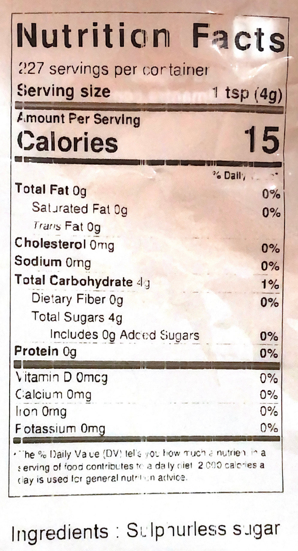 Organic Sulphurless Sugar