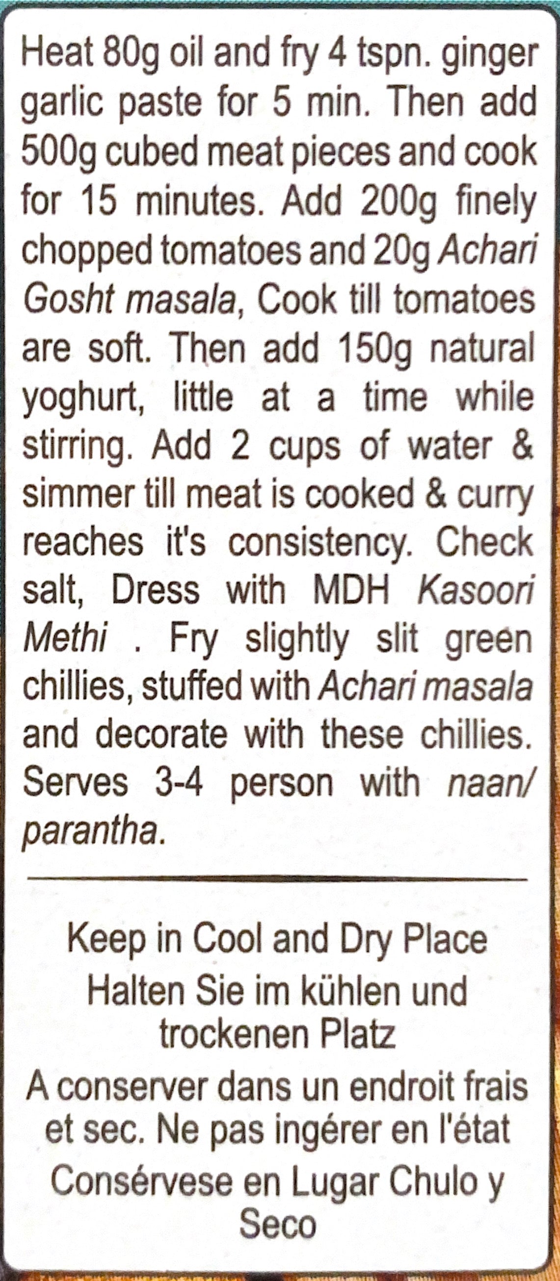 Achari Gosht Masala
