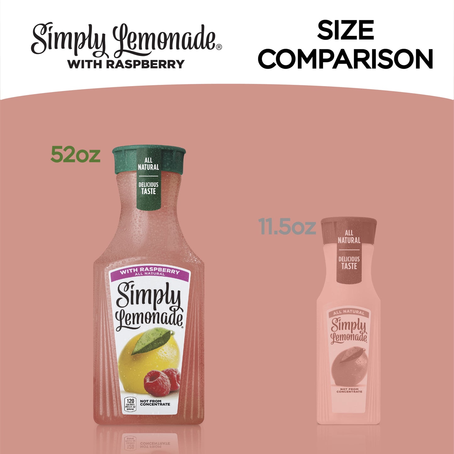 Simply Non GMO All Natural Raspberry Lemonade Raspberry, 52 fl oz Bottle