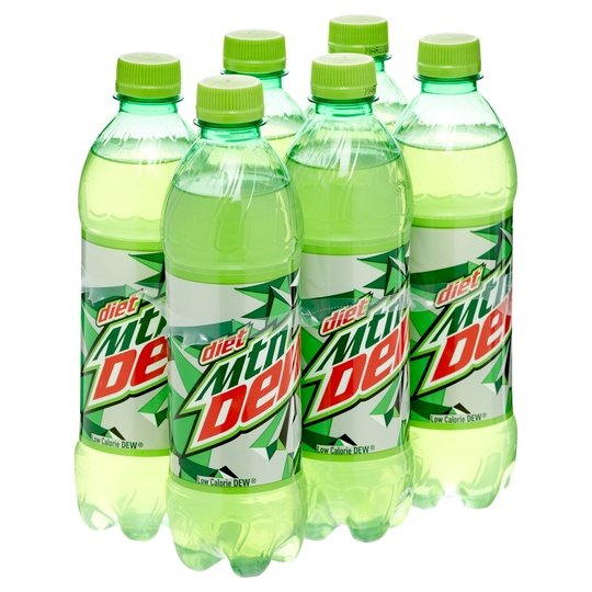 Diet Mountain Dew Citrus Soda Pop, 16.9 oz, 6 Pack Bottles