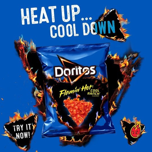 Doritos Tortilla Chips Flamin' Hot Cool Ranch Flavored, 9.25 oz