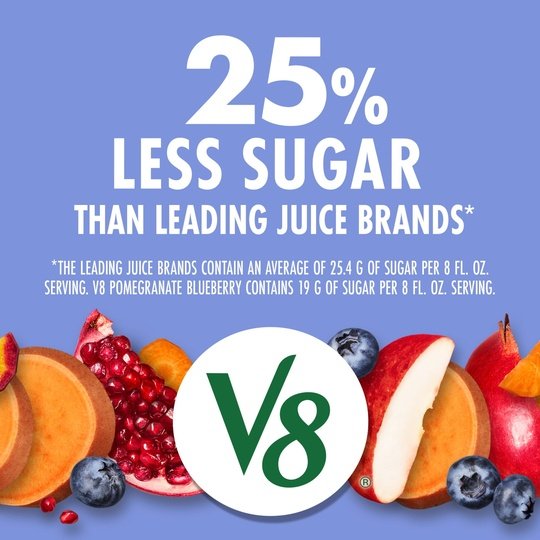 V8 Blends 100% Juice Pomegranate Blueberry Juice, 46 fl oz Bottle