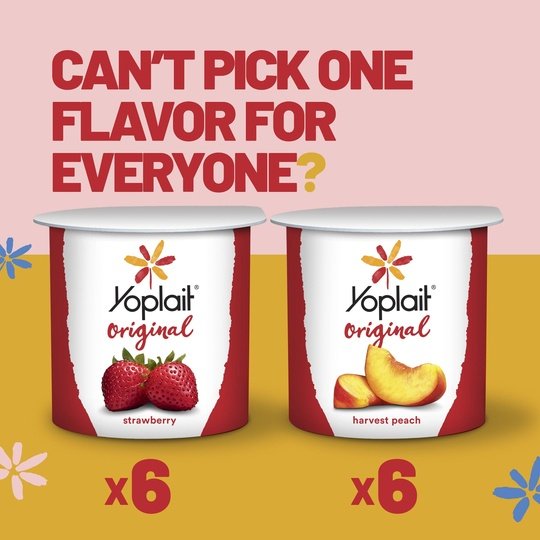 Yoplait Original Low Fat Yogurt Pack, 12 Ct, 6 OZ Fruit Yogurt Cups