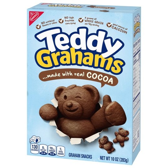 NABISCO TEDDY GRAHAMS CHOCOLATE COOKIES 10 OZ