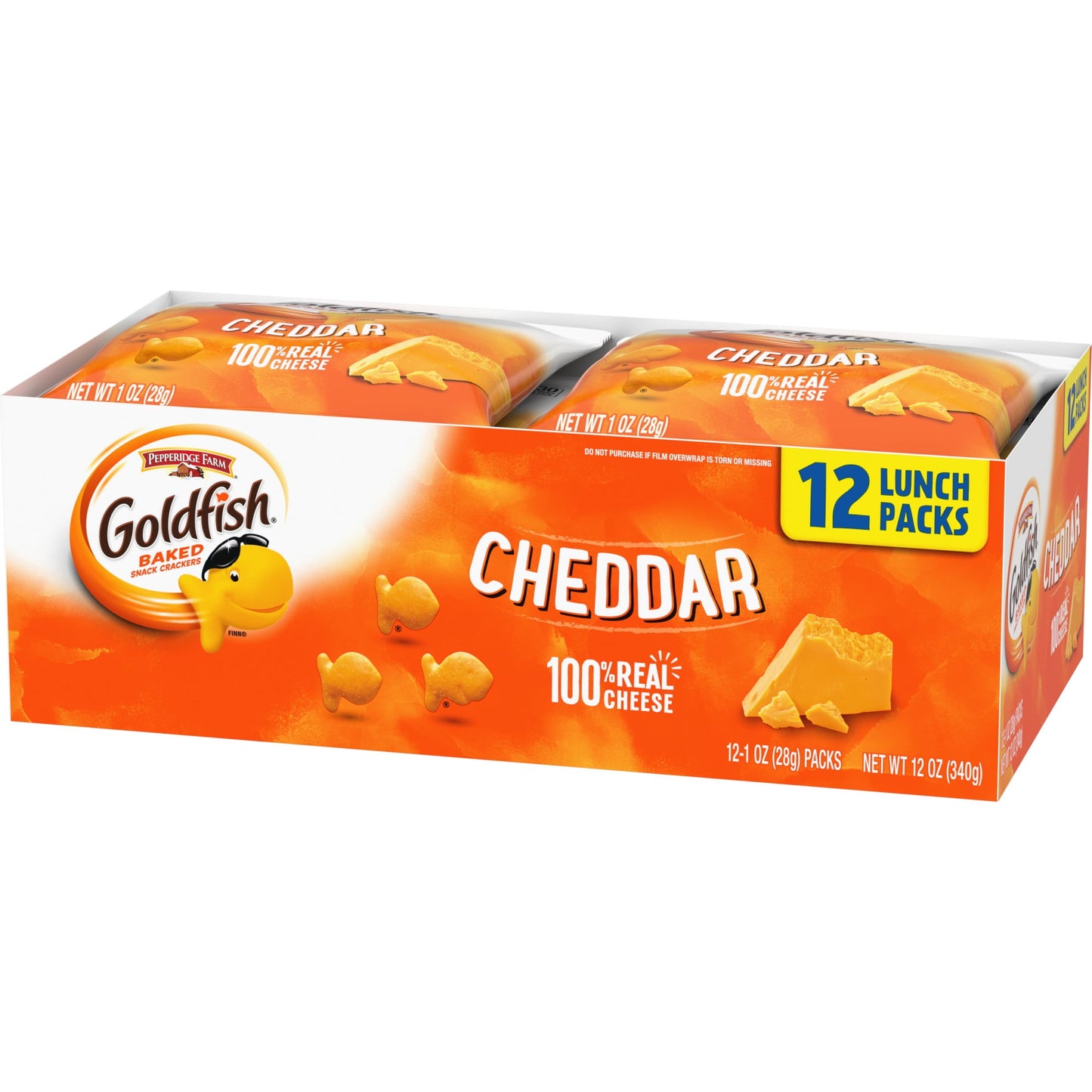 Goldfish Cheddar Cheese Crackers, Snack Packs, 1 oz, 12 CT Multi-Pack Tray