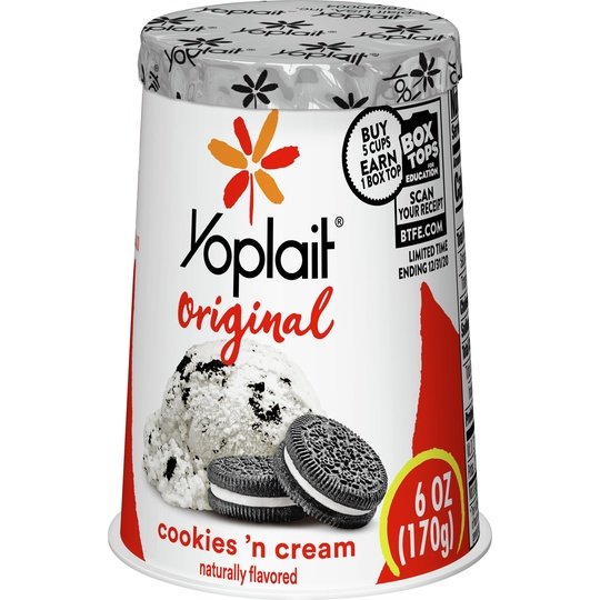 Yoplait Original Cookies N Cream Low Fat Yogurt, 6 OZ Yogurt Cup