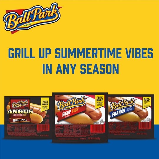 Ball Park Bun Length Beef Hot Dogs, 30 oz, 16 Count