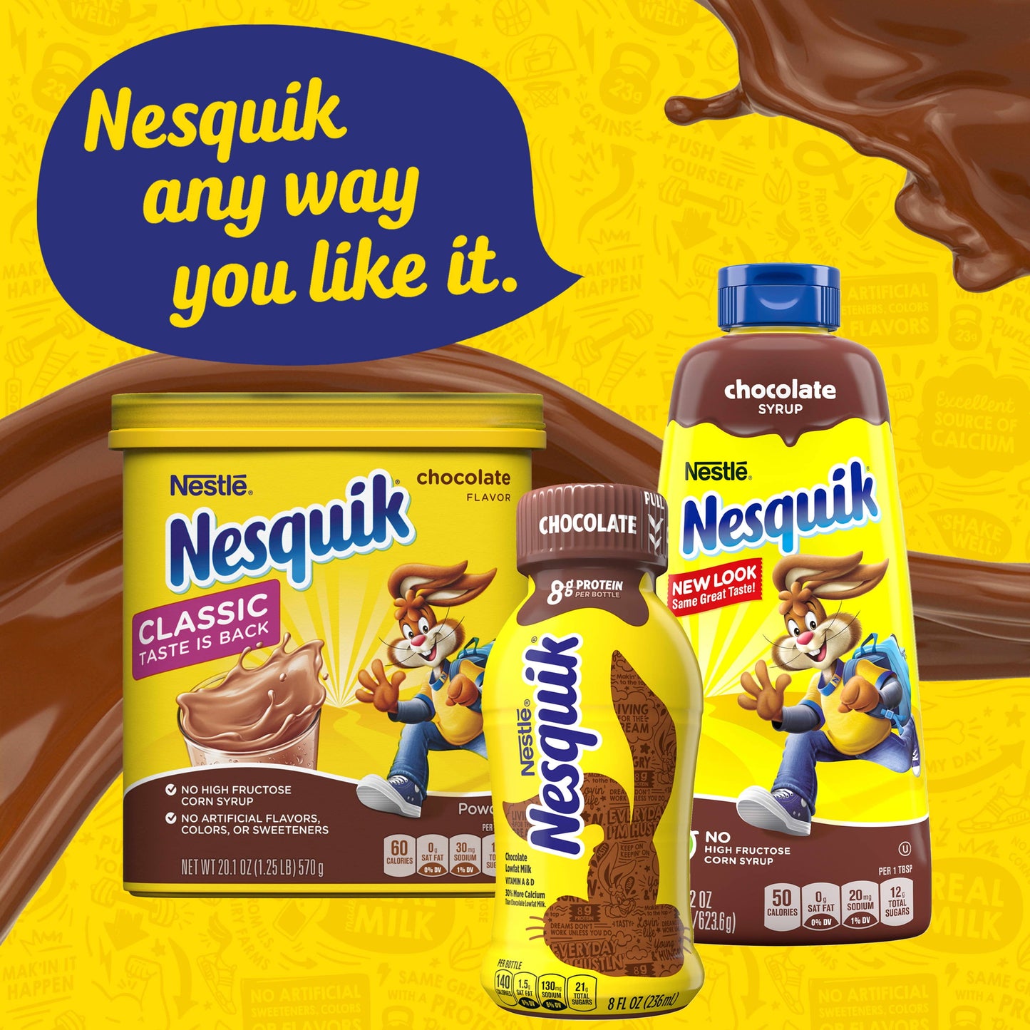 Nestle Nesquik Chocolate Lowfat Milk, Ready to Drink, 14 fl oz