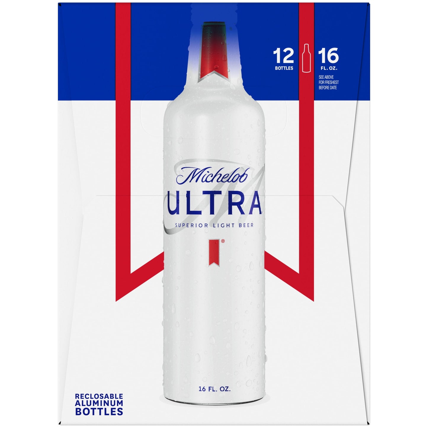 Michelob ULTRA Light Beer, 12 Pack Beer, 16 fl oz Bottles, 4.2% ABV, Domestic