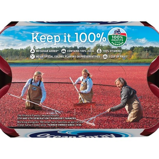 Ocean Spray 100% Juice, Cranberry, 10 fl oz, 6 Ct