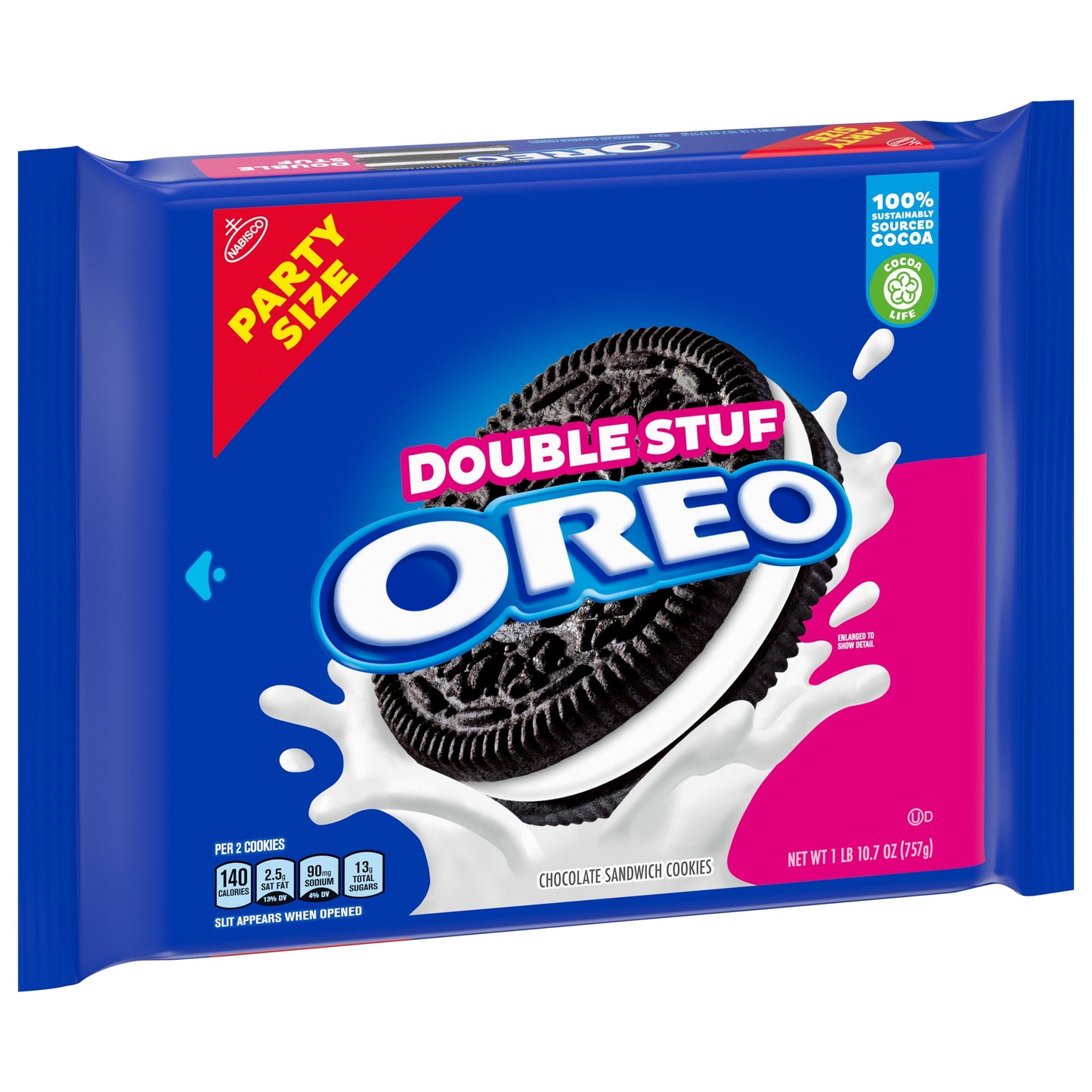 OREO Double Stuf Chocolate Sandwich Cookies, Party Size, 26.7 oz