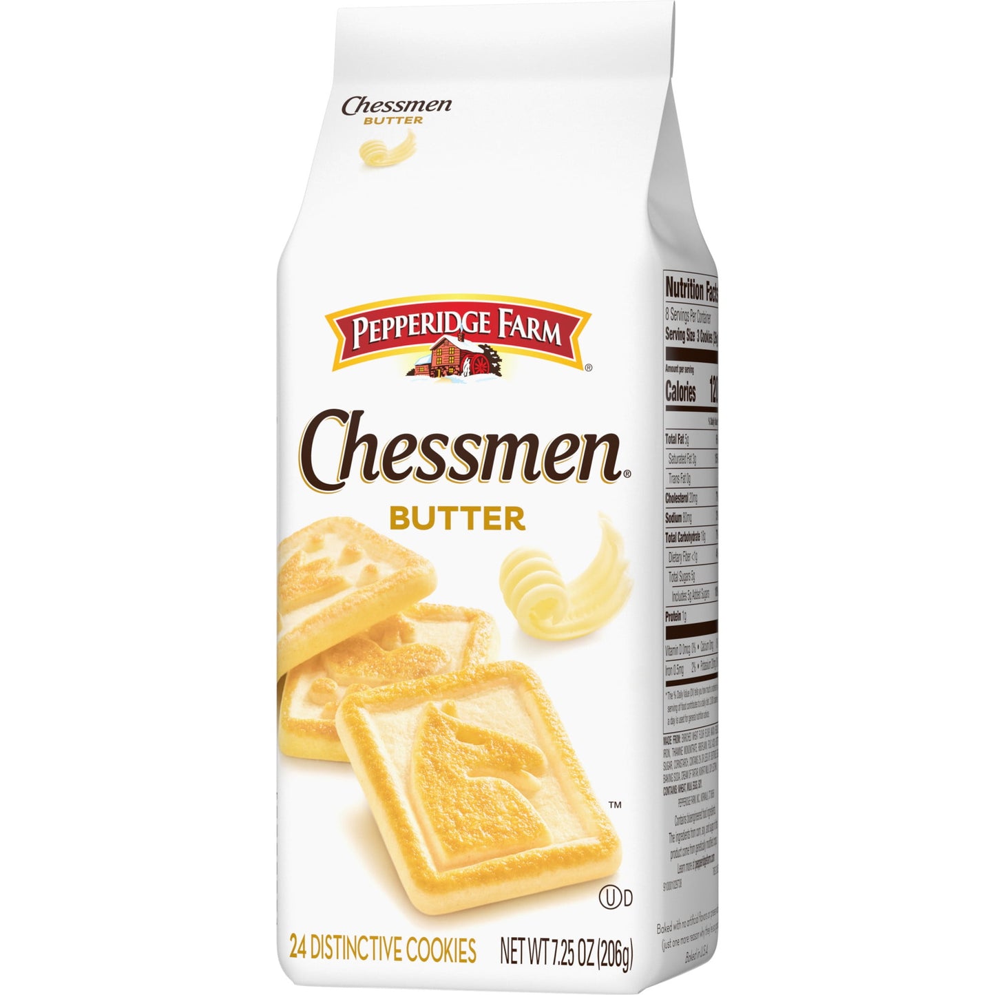 Pepperidge Farm Chessmen Butter Cookies, 7.25 oz Bag (24 Cookies)