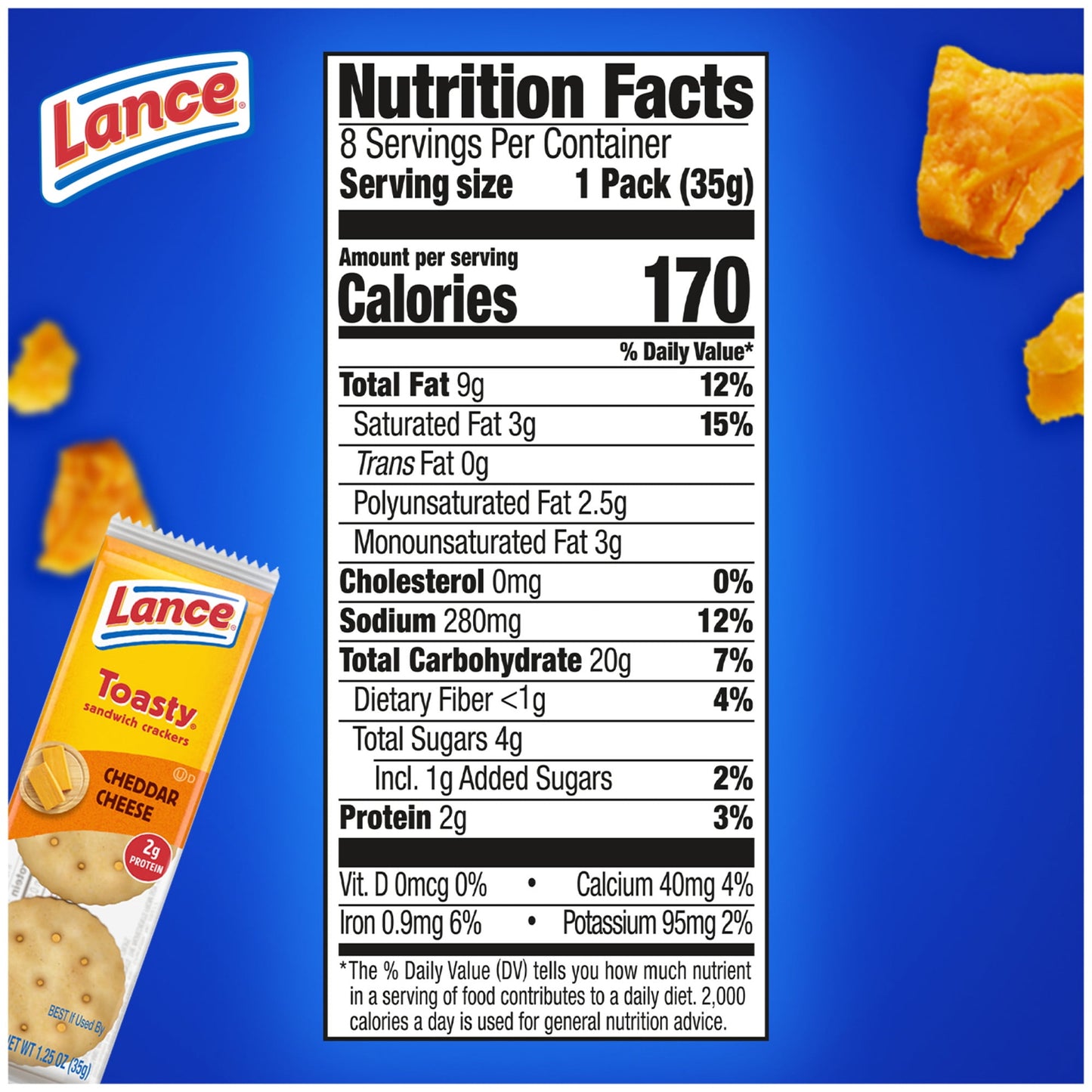 Lance Sandwich Crackers, Toasty Cheddar 8ct