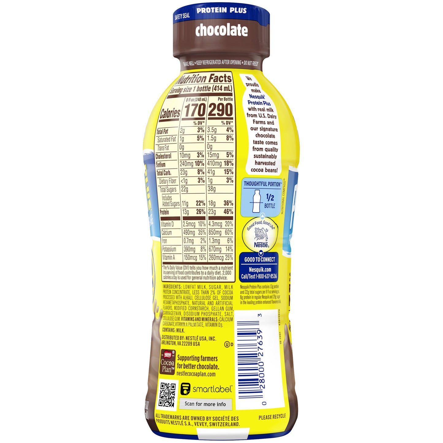 Nestle Nesquik Protein Power Chocolate Protein Milk Drink, Ready to Drink, 14 fl oz