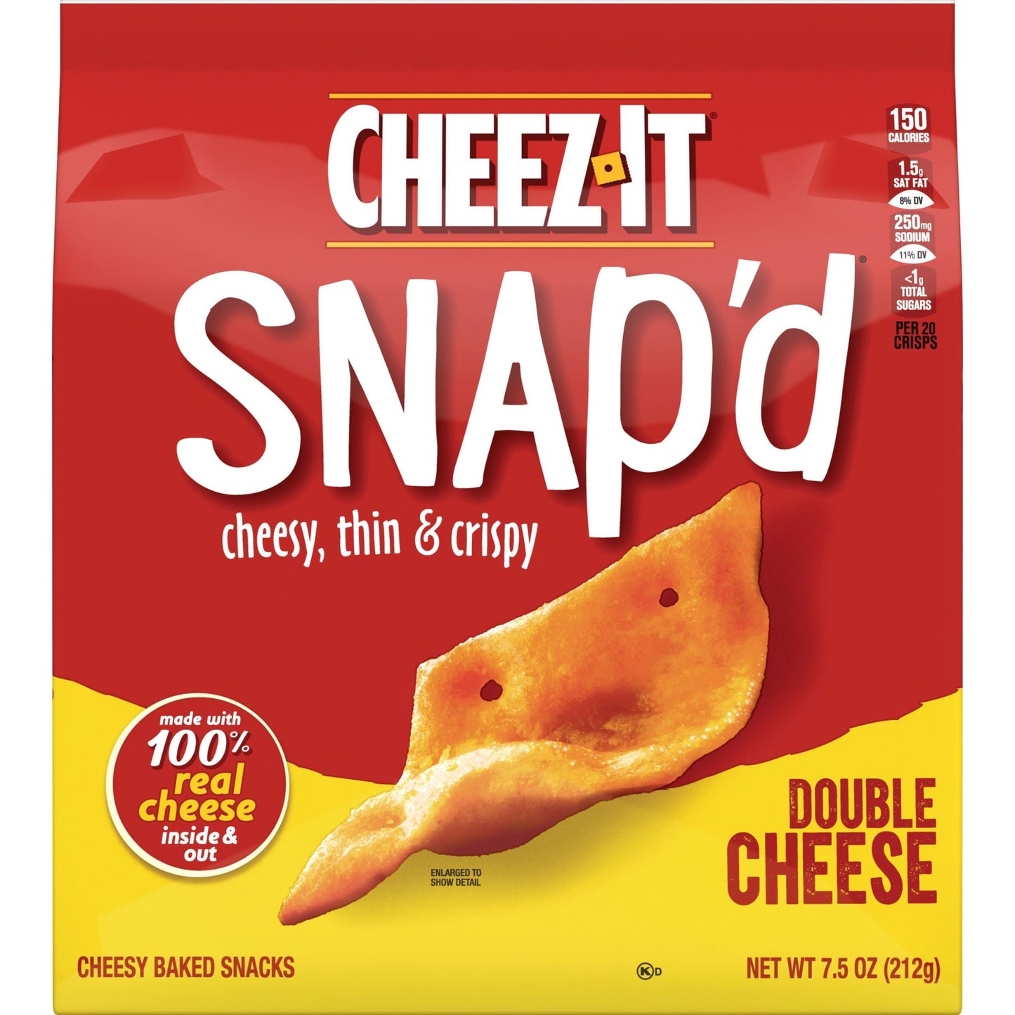 Cheez-It Snap'd Double Cheese Cracker Chips, 7.5 oz