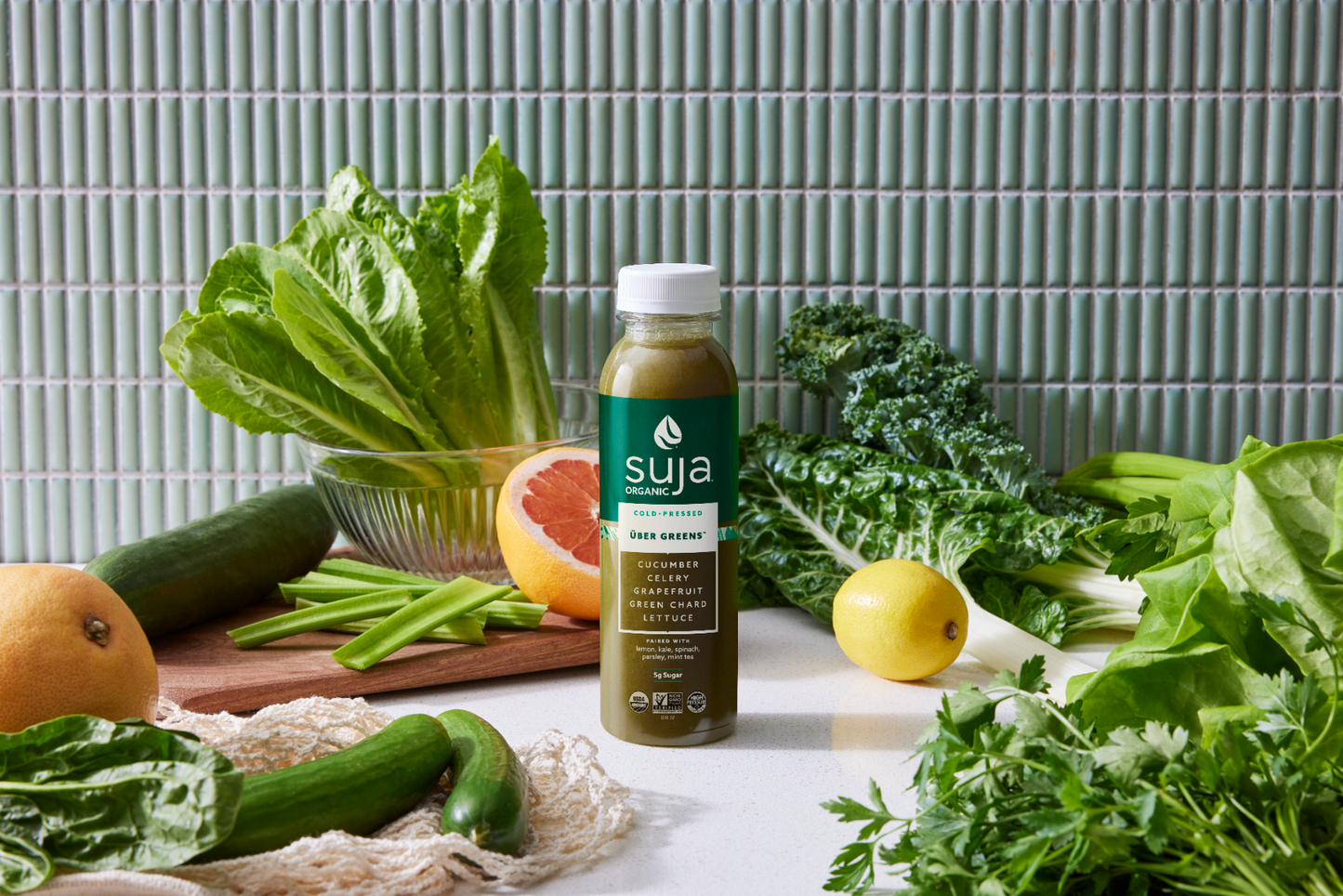 Suja Organic Cold-Pressed Uber Greens, 13.5 FL OZ.