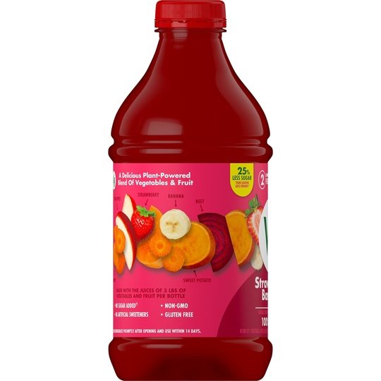 V8 Blends 100% Juice Strawberry Banana Juice, 46 fl oz Bottle