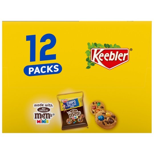 Keebler Chips Deluxe Minis Cookies with M&M's Minis Snack Bags , 12 Count