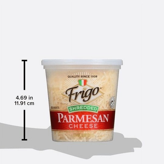 Frigo Shredded Parmesan Cheese, 10 oz Refrigerated Plastic Cup